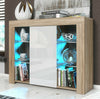 Unit TV Cabinet Cupboard Sideboard High Gloss Doors With Free LED