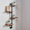 Industrial Ladder Pipe Shelf Wooden Wall Mount Display Shelving Floating Storage