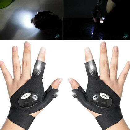 1 Pair Finger Gloves with LED Flashlight Outdoor Gear Rescue Torch Night Light