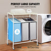 3-Section Laundry Sorter Cart Rolling with Ironing Board & Removable Bags