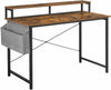 Industrial Style Desk with Storage Monitor Shelf Workstation Writing Table Unit