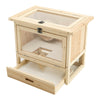 Wooden Hamster Cage Open Top Play House 2 Tier Mice Rodent Small Animals Hutch