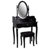 Dressing Table 3 Drawer Stool Black Mirror Bedroom Makeup Desk Dresser