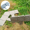 10pcs Grey Cobbled Stone Effect Plastic Garden Lawn Edging Plant Border 2.5m UK