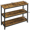 Vintage Console Table Industrial Hallway Table with 3 Shelves for Living Room