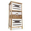 3 Bedroom Cabinet Unit Bedside Bathroom Table Nightstand Storage Wooden Wicker