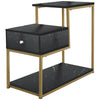 2 Tier Antique End Table Sofa Side Coffee Snack Drawer Storage Side Narrow Table