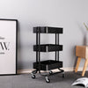 3 Tier Metal Kitchen Trolley Cart Slim Rolling Storage Rack Serving Shelf Tray