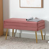 VELVET STORAGE OTTOMAN BENCH FOOTREST CHEST BEDROOM LIVINGROOM STOOL