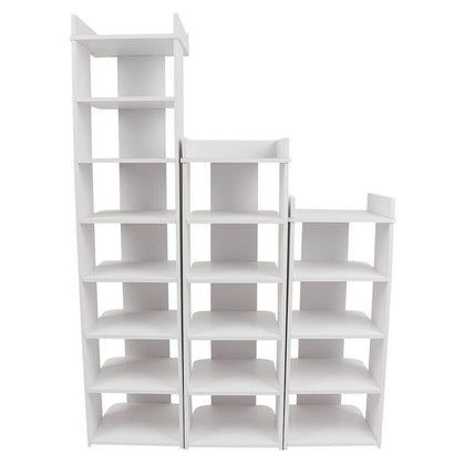 Wooden White Shoe Storage Rack Cabinet Holder Stand Organiser Unit 5/6/7/8 Tiers