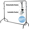6FT Heavy Duty Metal Clothes Rail Hanging Rack Display Stand with Hat Scarf Hook