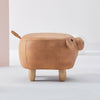 Faux Suede Pippy Animal Shaped Foot Stool Kids Seat Upholstered Wood Legs Toy UK