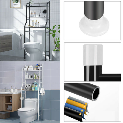 3Tiers Bathroom Over Toilet Shelf Storage Unit Towel Holder Organiser Rack 160cm