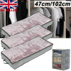 3Pcs Clothes Storage Bag Zipped Organizer Underbed Wardrobe Cube Closet Boxes UK