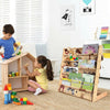 6-Tier Kids Wooden Book Shelf Sling Storage Rack Organizer Bookcase Bookshelf UK