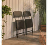 Set Of Two Rattan Effect Garden Chairs 2pcs Black Balcony Patio Furniture