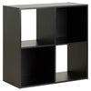 Black 4 Cube Modular Square Storage/Shelving 2 Tier Shelf Display Unit