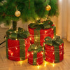 4pcs LED Light Up Christmas Gift Boxes Festival Party Decorative Parcel Present