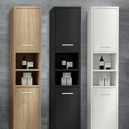 1.85m Tall Bathroom Cabinet High Grade Storage Furniture Unit Cupboard Shelf 73