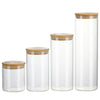 Set of 4 Glass Jar Borosilicate Storage Container Food Rice Pasta Jars 4.8L All