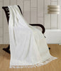 Slub Throw Blanket Sofa Cover Armchair Single Bed Throws, 127 X 152 cm - Ivory