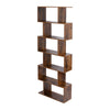 Wood Bookcase Bookshelf S Shape 6 Tier Shelves Free Shelving Storage White Unit