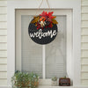 LED Welcome Sign Front Door Wreath Fall Wall Decor Halloween Skull Maple Decor