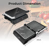 3-in-1 Electric Panini Press Grill 1200W Sandwich Maker Nonstick 5 Cooking Modes