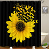 4PC 180cm Waterproof Bathroom Shower Curtain & Toilet Lid Cover Mat a