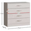 Riano 4 Drawer Chest White Wood Dresser Bedroom Storage Furniture Unit