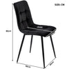 4 Pcs Velvet Dining Chairs Set Soft Padded Seat Metal Leg Office Kitchen Black