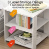 2 Tier White Bedside Table Cabinets Nightstand Bedroom Furniture Shelves Storage