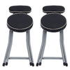 2X FOLDING BREAKFAST BAR STOOL CHAIR SEAT LIGHT WEIGHT SPACE SAVING FOLD ABLE