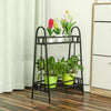 2 Tier Metal Planter Flower Stand Holder Display Rack Shelf Home Garden Outdoor