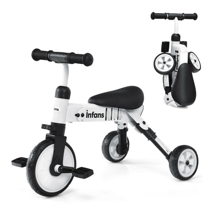 2 IN 1 Kids Tricycle Toddler Bike Trike 3 Wheels Folding Baby Balance BikeWalker