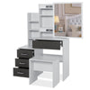 Dressing Table With Drawer, Mirror Stool Set Bedroom Makeup Desk Vanity Table