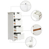 Mondeer 4 Drawers Bathroom Cabinet Wooden Chest Storage Cupboard White