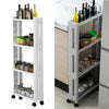 4 Tier Slim Slide Out Kitchen Storage Rack Trolley Organiser Cart Bathroom Shelf