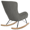 Linen Rocking Chair Lounge Armchair Relaxing Soft Seat Wood Curved Leg Fireside