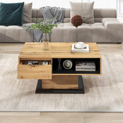 Coffee End Table Wooden Storage Drawer Shelf Modern Home Living Room Furniture