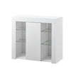 White Cabinet Bedside Table LED Lighting Cabinet Display Side Table Sideboard