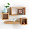 Modern Set Of 4 Floating Wall Shelves Storage Display Cube Shelf White Black Oak
