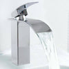 Waterfall Bathroom Sink Counter Square Taps Basin Mixer Tap Chrome Mono Faucet