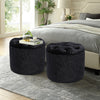 Velvet Vanity Makeup Stool Footstool Dressing Table Chair Round Upholstered Seat