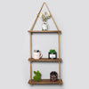 Wooden Hanging Rope Shelf Wall Mounted Floating Shelf Storage Rustic 1/2/3 Tiers