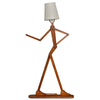 Wooden Tall Floor Lamp Corner Decorative Humanoid Light Fixture Changeable Shape