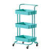 3 Tier Slim Salon Kitchen Storage Trolley Cart Metal Rack Tray Rolling On Wheel