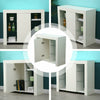 Modern TV Unit Cabinet Sideboard Stand Matt body and High Gloss Doors LED Lights