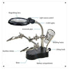 LED Desk Lamp Magnifying Magnifier Glass With Light Stand Clamp For Repair Read