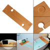 Wooden Bath Caddy Tray Bathtub Board Bath Shelf Wine Tablet Holder Light Oak